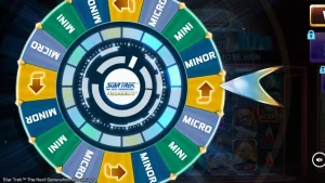 Tampilan antarmuka slot Star Trek: The Next Generation Megaways dengan tema luar angkasa